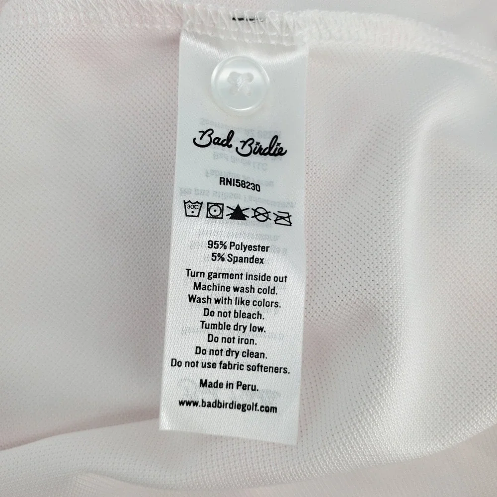 Bad Birdie Day Dreamin Pink White Tie Dye Golf Polo Shirt Short Sleeve Mens XXL